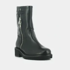 Boots à talons et doubles fermetures éclair