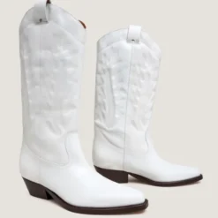 Bottes à bouts pointus et surpiqures apparentes