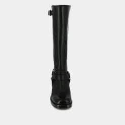Bottes hautes à bouts ronds et boucles