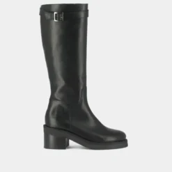 Bottes à talons et détails argentés