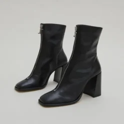 Bottines à talons et fermetures éclairs ...
