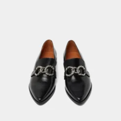 Mocassins à boucles argentées et bouts p...