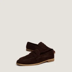 Mocassins à talons plats et bouts arrondis