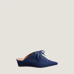Mules à lacets et talons compensés
