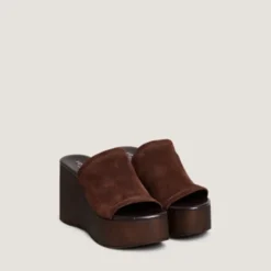 Mules à talons compensés