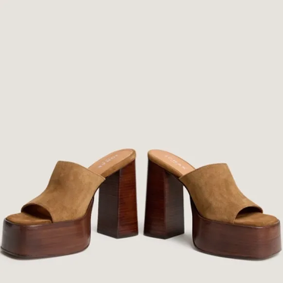 Mules à talons et bouts ouverts