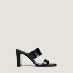 Mules à talons et doubles lanières