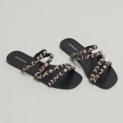 Nu-pieds à brides perlées